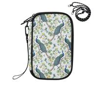 MCHIVER Peacock Bird White Passport Holder for Travel Passport Holder Pouch