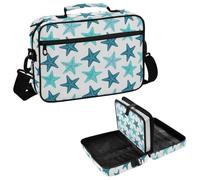 MCHIVER Starfish Bible Cover for Women Church Book Holder | Detachable Shoulder Strap, Zipper Pocket, with Handle, Fits Bibles up to 10.2x7.1x2 in, for Birthday