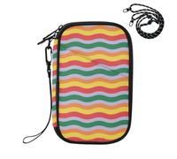 MCHIVER Stripes Rainbow White Passport Holder for Travel Passport Wallet