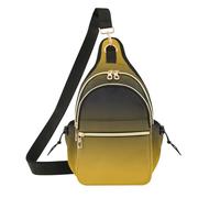 MCHIVER Yellow Black Gradient Pattern Sling Bag for Women Men Crossbody Shoulder Bag Casual Fanny Pack with Adjustable Shoulder Strap for Travel Outdoors