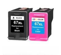 MCHkR Ink Cartridge Compatible With 67 67XL For Printer 67 Deskjet 1225 2732 2752 2755 4158 Plus 4140 4152 4155 4158 6052 Replacement Ink(Un juego)