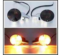 MCHkR LED Turn Signals Compatible With Touring Electra Road King FLHR FLHTC Heritage Classic FLSTC Motorcycles(Bulbs -2 wire -Smoke)