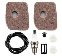 MCHNIC 2 x Air Filter with Petrol Filter Fuel Hose Spark Plug for Stihl BG56, BG56C, BG66, BG66C, BG86, BG86C, BR200, SH56, SH56C, SH86, SH86C Leaf Blower s 4241 120 1800
