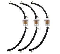 MCHNIC 3pcs 1/4 Inline Fuel Filter w/Fuel Line Clamps for 691035 493629 Briggs & Stratton 40 micron 12hp 17.5hp 27hp 35hp Engine Kawasaki 49019-7001 49019-0027 AM108356 7-07061