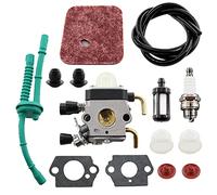 MCHNIC Carburetor Carburettor for STIHL FS38 FS46 FS45 FS55 KM55 HL45 FS45L FS45C FS46C FS55C FS55R FS55RC FS75 C1Q-S143 C1Q-S153 C1Q-S186 with Air Filter Fuel Line Kit