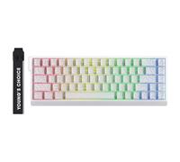 MCHOSE ACE 68 60% Mechanical Gaming Keyboard Wired Rapid Trigger Hall Effect Keyboard Magnetic Switch Hyper-Fast Adjustable Actuation, 8000Hz, Hot Swap RGB PC MAC Laptop (White Topographic TTC Uranus)