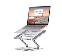 MCHOSE Laptop Stand for Desk, Adjustable Laptop Stand with 360° Swivel, Ventilated Aluminum Alloy Riser, Foldable Laptop Holder Compatible with MacBook Air, Dell XPS, 10-17" Laptops (Silver)