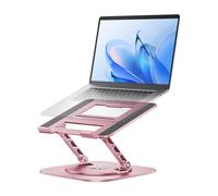 MCHOSE Laptop Stand for Desk, Ergonomic Adjustable Laptop Stand with 360° Rotation, Ventilated Aluminum Riser, Foldable Laptop Holder Compatible with MacBook Air, Dell XPS, 10-17.3" Laptops, Pink