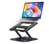 MCHOSE Laptop Stand for Desk, Ergonomic Laptop Riser with 360° Rotating Base, Foldable Notebook Computer Holder Stand Compatible with MacBook Air Pro, Dell XPS, More 10-17" Laptops, Black