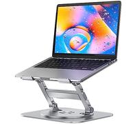 MCHOSE Laptop Stand for Desk, 360 Rotating Base Aluminum Computer Stand Ergonomic Laptop Riser Notebook Holder Fits up to 17-Inch, Silver