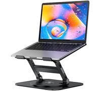 MCHOSE Laptop Stand for Desk, H-Design Computer Laptop Holder, Ergonomic Laptop Riser with 360° Rotating Base, Adjustable Laptop Stand Compatible with MacBook Pro/Air, All 10-17” Laptops, Black
