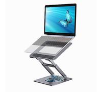MCHOSE Laptop Stand for Desk, Sit to Stand Computer Stand, 360° Rotation, Portable Aluminum Standing Laptop Riser, Ergonomic Adjustable Holder Compatible with MacBook Air/Pro, Laptops 10-16", Grey