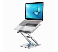 MCHOSE Laptop Stand for Desk, Sit to Stand Computer Stand, 360° Rotation, Portable Aluminum Standing Laptop Riser, Ergonomic Adjustable Holder Compatible with MacBook Air/Pro, Laptops 10-16", Silver