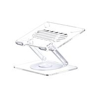MCHOSE Laptop Stand for Desk with 360° Rotation, Ergonimic Foldable Laptop Stand Clear, Acrylic Laptop Riser, Ventilated Cooling Laptop Holder Compatible with MacBook Pro/Air, up to 16", Transparent