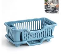 Mciluyaiio Double Layer Dish Drainer Drying Rack, Over Sink, Plastic, Drying Rack, Dishware