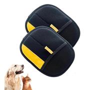 Mciluyaiio Double-Sided Pet Grooming Gloves, Cat & Dog Hair Removal, Gentle & Multi-Functional, Black, 24*16cm, 2pcs