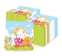 mciskin 20Pcs Easter Party Napkins, Rabbit Egg Soft Recycled Paper, 2-Ply, 13" x 13", Disposable Paper Napkin for Birthday,Perfect for Easter Themed Party Decaorations
