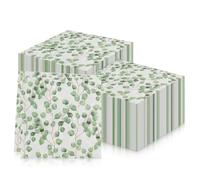 mciskin 20Pcs Eucalyptus Leaves Serviette Napkins, Soft Recycled Paper Napkins, 2-Ply, 13" x 13", Eucalyptus Disposable Paper Napkin for Birthday, Wedding, Christmas, Baby Showers