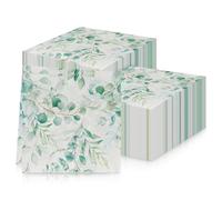 mciskin 20Pcs Eucalyptus Serviette Napkins, 2-Ply Recycled Paper Napkins, Eucalyptus Print, Perfect for Birthday, Wedding, Christmas Parties