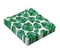 mciskin 20PCS Monstera Leaf Paper Napkins, 2-Ply Disposable Napkins, Biodegradable & Compostable, 13in x 13in, Banana Leaves