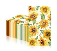 mciskin 20pcs Sunflower Paper Party Napkins,Disposable Cocktail Serviettes Napkins Patterned of Sunflower,Recyclable,2-Ply, 40cm*33cm,Soft Hand Paper Towels for Birthday Party,Wedding,Baby Showers