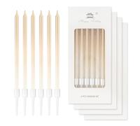 mciskin 24pcs Champagne Birthday Candles for Cake,Gradient Long Candles, Birthday Party Candles,Gold Cake Candle,Shining Candle for Girls Boys Men Women Birthday Party Decorations Wedding