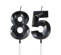 mciskin Black 85th Birthday Candles,85th Birthday Decorations for Women Men,3D Number 85 Candle for Cake,Black Candle Cake Toppers for Men Women Party Decorations Wedding Supplies
