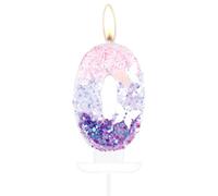mciskin Butterfly Number 0 Candles for Cake, Purple Pink Butterfly Birthday Cake Topper for Her,Girls Birthday Decorations, Purple Pink 0 Candles for Party,Wedding,Baby Showers Supplies