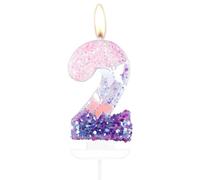 mciskin Butterfly Number 2 Candles for Cake, Purple Pink Butterfly 2nd Birthday Cake Topper for Her,Girls 2nd Birthday Decorations, Purple Pink 2 Candles for Party,Wedding,Baby Showers Supplies