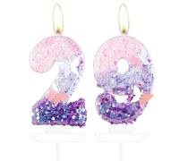 mciskin Butterfly Number 29 Candles for Cake, Purple Pink Butterfly 29th Birthday Cake Topper for Her,Girls 29th Birthday Decorations, Purple Pink 29 Candles for Party,Wedding,Baby Showers Supplies