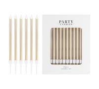 mciskin Champagne Gold Birthday Candles,24pcs Long Party Candle for Cake,Champagne Cake Decorations for Women Men,Pearl Candle for Girls Boys Birthday Party Decor, Wedding Anniversary Supplies