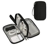 mciskin Electronic Organizer,Travel Cable Organizer Bag Pouch Electronic Accessories Carry Case Portable Waterproof Double Layers All-in-One Storage Bag for Cable,Cord,Charger,Phone,Earphone (Black)