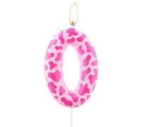 mciskin Farm Cow Candles, Pink Cow Birthday Number 0 Candles, Farm Animal Party Supplies, Girl Boy Party Cupcake 0th Topper Decorations