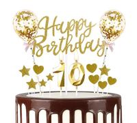 mciskin Gold 10th Birthday Decorations for Girl Boy,3D Number 10 Candle for Cake,Gold Cake Toppers for Girl Boy,Glitter Happy 10th Birthday Cake Toppers Balloons for Party Decorations Supplies
