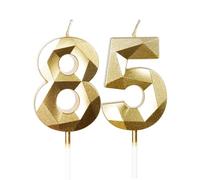 mciskin Gold 85th Birthday Candles,85th Birthday Decorations for Women Men,3D Number 85 Candle for Cake,Gold Candle Cake Toppers for Birthday Party Decorations Wedding Supplies