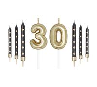 Mciskin Gold Number Candles - 30 Birthday Cake Toppers, Wedding Decorations