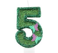 mciskin Green 5th Birthday Candles,5th Birthday Decorations for Girl,Butterfly Number 5 Candle for Cake,Butterfly Candles Green Cake Toppers for Girls Women Party Supplies,Baby Showers Decorations