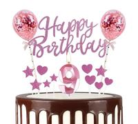 mciskin Pink 9th Birthday Decorations for Girl,3D Number 9 Candle for Cake,Pink Cake Toppers for Girl,Glitter Happy 9th Birthday Cake Toppers Balloons for Party Decorations Supplies