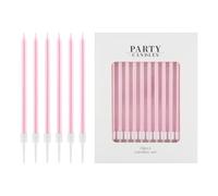 mciskin Pink Birthday Candles,Pink Birthday Decorations for Girls Women,24pcs Long Party Candle for Cake,Pearl Candle for Girls Women Birthday Party Decorations, Wedding Anniversary Supplies