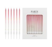 mciskin Pink Gold Birthday Candles,Pink Gold Birthday Decorations for Girls Women,24pcs Long Party Candle for Cake,Gradient Candle for Girls Women Birthday Party Decorations,Wedding Anniversary