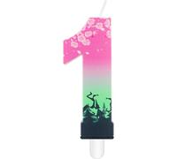 mciskin Pink Green 1st Birthday Candles,Witch Number 1 Candle for Cake,1st Birthday Decorations for Girls,Pink and Green Party Decorations,Witch Candles Cake Toppers for Birthday,Wedding Supplies