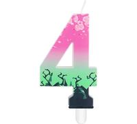 mciskin Pink Green 4th Birthday Candles,Witch Number 4 Candle for Cake,4th Birthday Decorations for Girls,Pink and Green Party Decorations,Witch Candles Cake Toppers for Birthday,Wedding Supplies