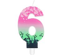 mciskin Pink Green 6th Birthday Candles,Witch Number 6 Candle for Cake,6th Birthday Decorations for Girls,Pink and Green Party Decorations,Witch Candles Cake Toppers for Birthday,Wedding Supplies