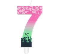 mciskin Pink Green 7th Birthday Candles,Witch Number 7 Candle for Cake,7th Birthday Decorations for Girls,Pink and Green Party Decorations,Witch Candles Cake Toppers for Birthday,Wedding Supplies