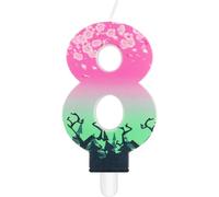mciskin Pink Green 8th Birthday Candles,Witch Number 8 Candle for Cake,8th Birthday Decorations for Girls,Pink and Green Party Decorations,Witch Candles Cake Toppers for Birthday,Wedding Supplies