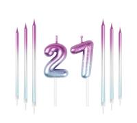 mciskin Purple Blue 27th Birthday Candles, Colorful Long & Number 27 Candle for Cake,Girls Boys 27th Birthday Decorations,Purple Blue Cake Toppers Perfect for Wedding & Party Decorations Supplies
