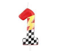mciskin Red Racing 1 Birthday Candles,1st Birthday Decorations for Boy Girl,Red Number 1 Candle for Cake, Hot Cartoon Anime Cars Cake Toppers for Racing Cars Themed Party Decorations Supplies