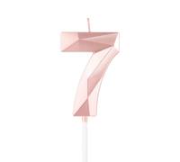 mciskin Rose Gold 7th Birthday Candles,7th Birthday Decorations for Girl,3D Number 7 Candle for Cake,Rose Gold Cake Topper for Her Him Party Decorations Wedding Supplies