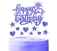 mciskin Royal Blue Happy 25th Birthday Cake Toppers for Cake, Girl Boy 25th Birthday Decorations,Personalised Cake Toppers for Girl Boy,Glitter 25 Cake Topper Cupcake Topper for Party Cake Decoration