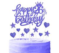 mciskin Royal Blue Happy 26th Birthday Cake Toppers for Cake, Girl Boy 26th Birthday Decorations,Personalised Cake Toppers for Girl Boy,Glitter 26 Cake Topper Cupcake Topper for Party Cake Decoration